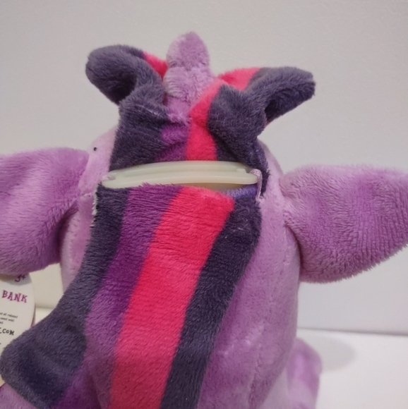 New! TWILIGHT SPARKLE Purple My Little Pony COIN PIGGY BANK PLUSH TOY - Picture 4 of 7